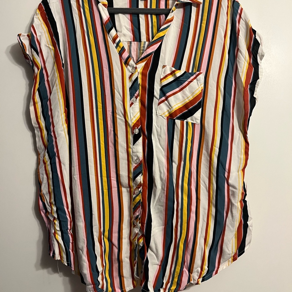 Torrid Multicolor Striped Button-Down Shirt